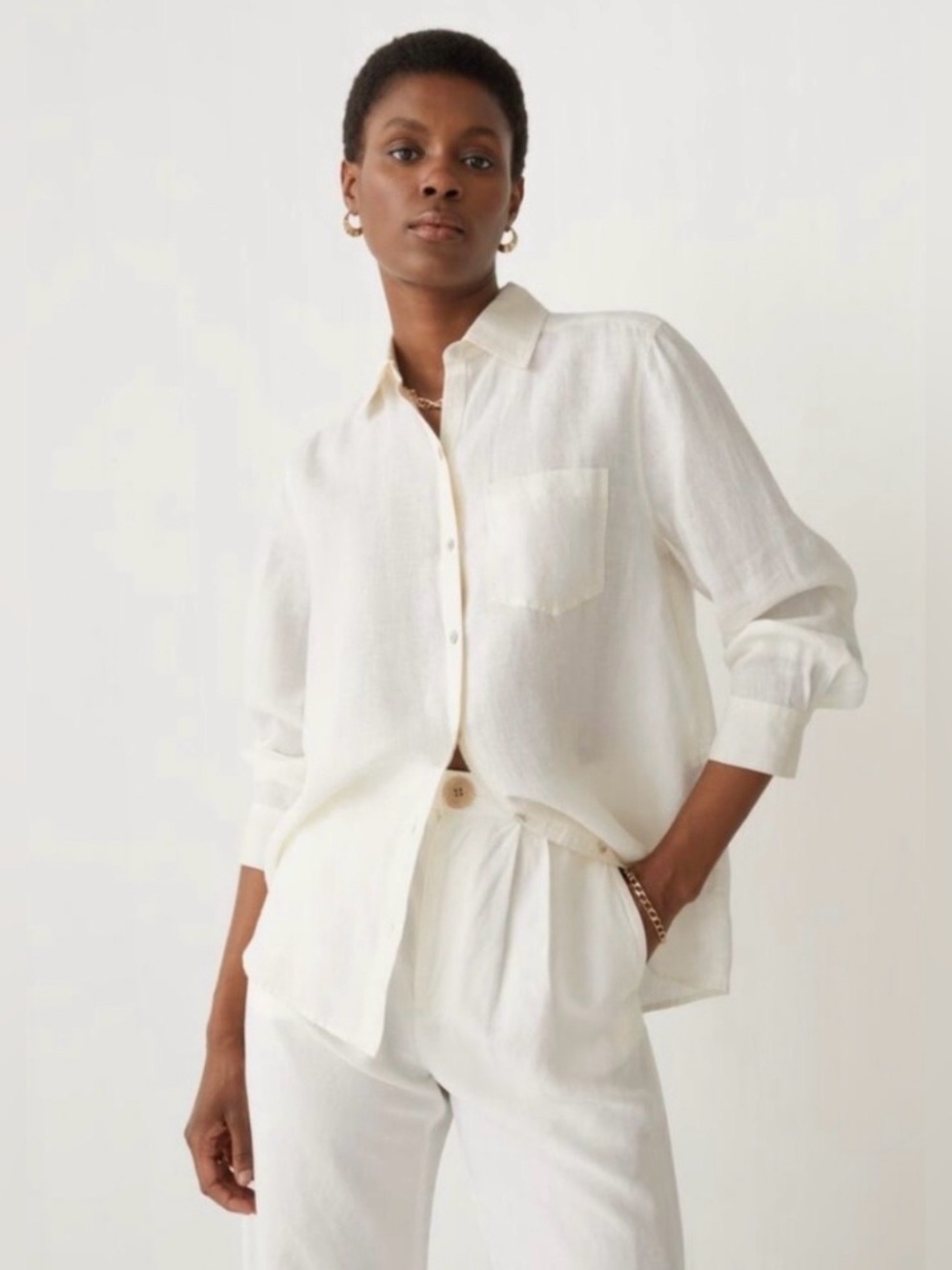 & Other Stories 100% linen oversized button down shirt
